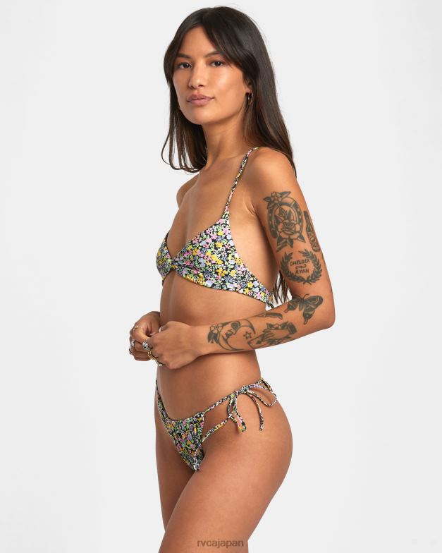泳ぐ TP8J1381 マルチ RVCA 女性 フラワーフィールド スライドタイ ミディアム ビキニボトムス