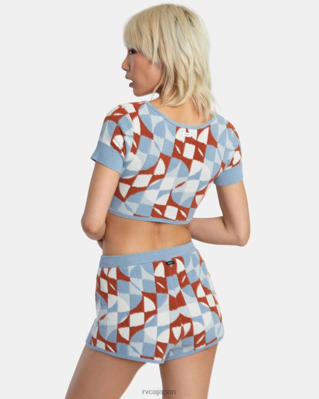 衣類 TP8J1385 サンダルウッド RVCA 女性 ジオード ニット クロップトップ