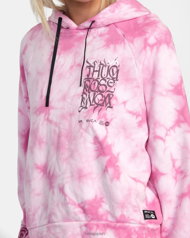 衣類 TP8J1401 ローズピンク RVCA 女性 サグローズ クロップドパーカー