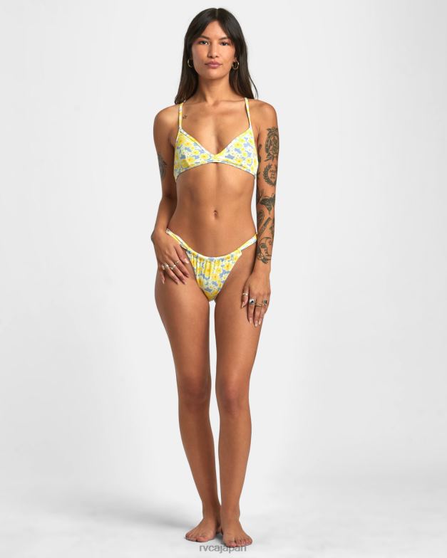 泳ぐ TP8J1404 ダスティブルー RVCA 女性 フレイヤ トライアングルクロスバックビキニトップ