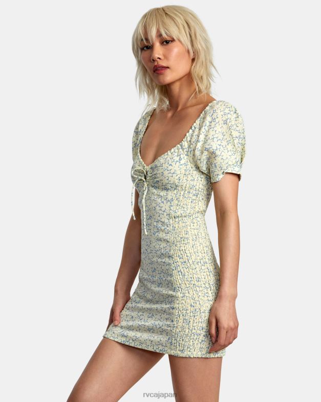 衣類 TP8J1407 レモン RVCA 女性 グレーテルリネンドレス