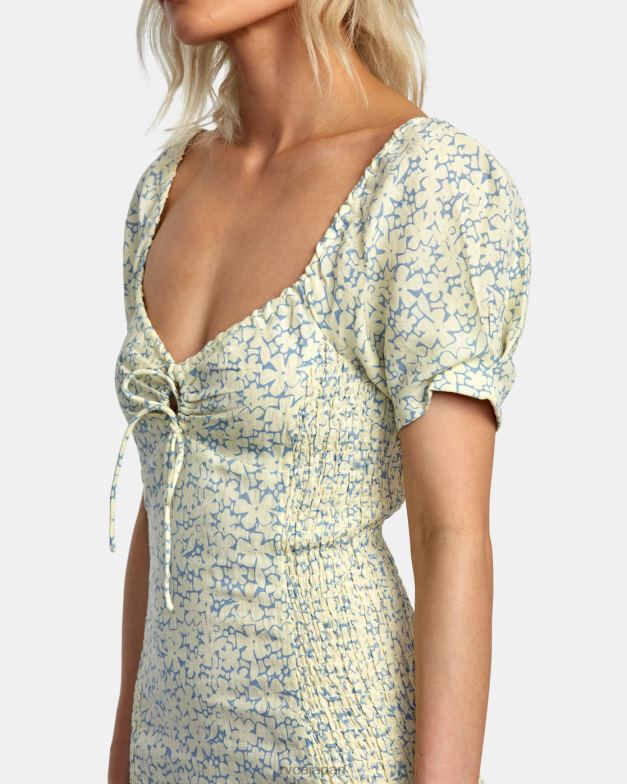 衣類 TP8J1407 レモン RVCA 女性 グレーテルリネンドレス