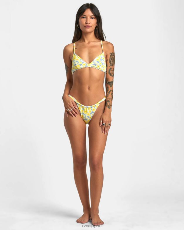 泳ぐ TP8J1408 ダスティブルー RVCA 女性 フレイヤ ワイド スライド 露出度の高いビキニボトムス