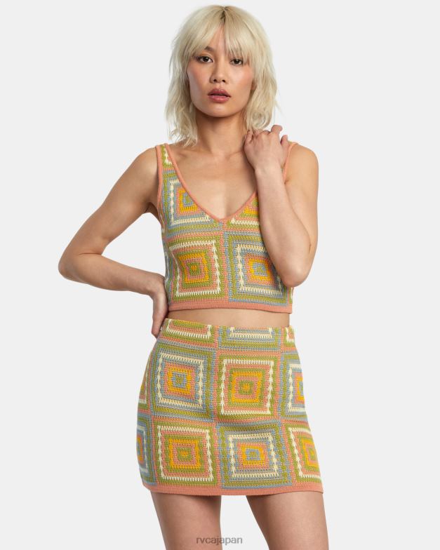 衣類 TP8J1413 グアバ RVCA 女性 シャドーボックスセータートップ