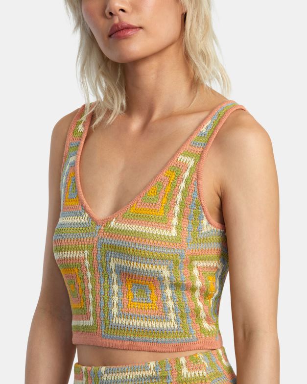 衣類 TP8J1413 グアバ RVCA 女性 シャドーボックスセータートップ