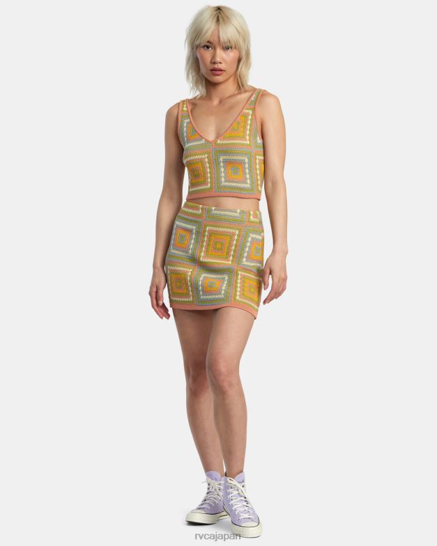 衣類 TP8J1413 グアバ RVCA 女性 シャドーボックスセータートップ