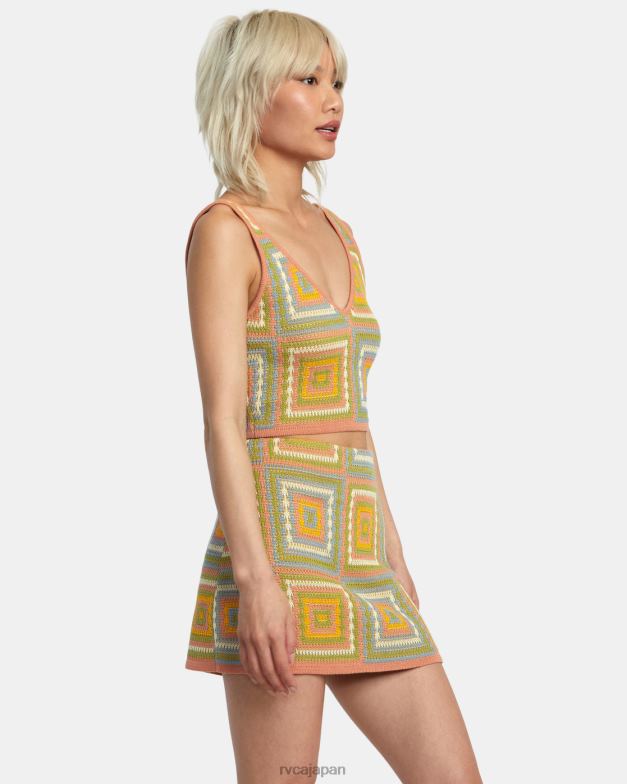 衣類 TP8J1413 グアバ RVCA 女性 シャドーボックスセータートップ