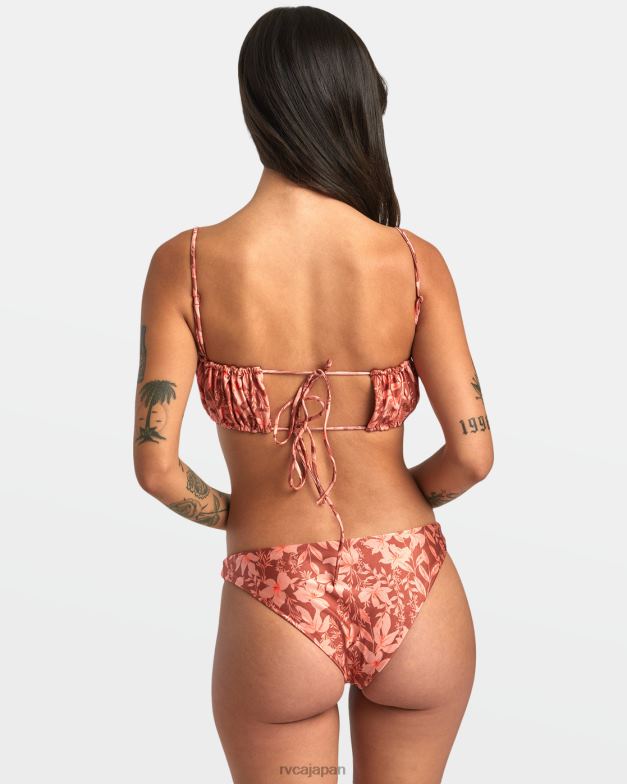 泳ぐ TP8J1416 サンダルウッド RVCA 女性 オアシス 2WAYバンドゥビキニトップ