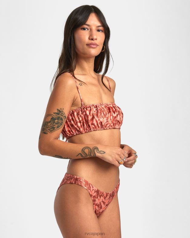 泳ぐ TP8J1416 サンダルウッド RVCA 女性 オアシス 2WAYバンドゥビキニトップ