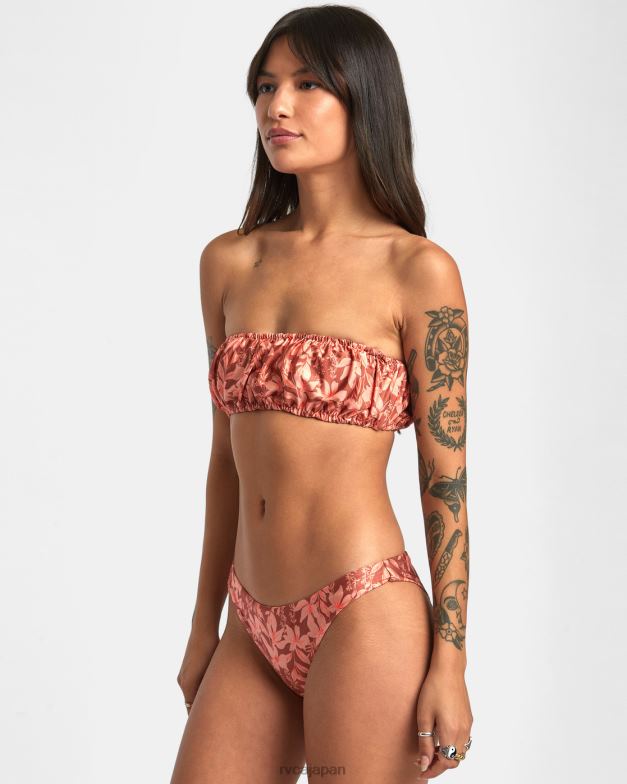 泳ぐ TP8J1416 サンダルウッド RVCA 女性 オアシス 2WAYバンドゥビキニトップ