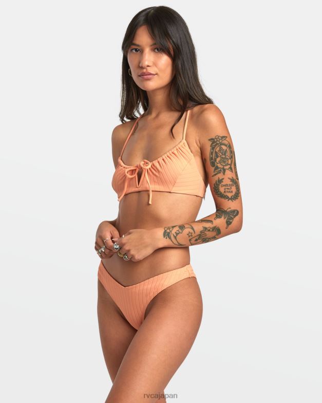 泳ぐ TP8J1418 リリコイ RVCA 女性 ワイドリブミディアムビキニボトムス