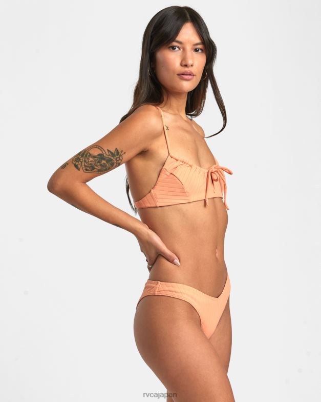 泳ぐ TP8J1418 リリコイ RVCA 女性 ワイドリブミディアムビキニボトムス
