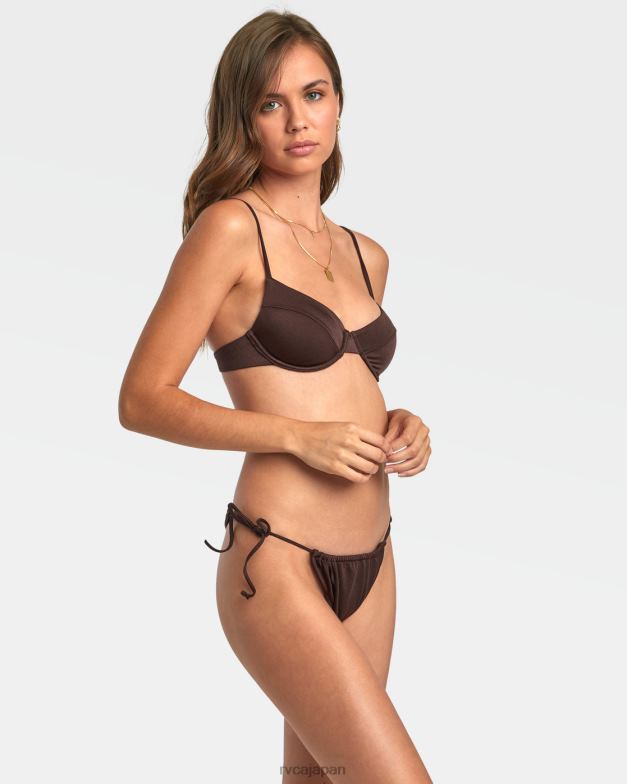 泳ぐ TP8J1435 ジャワ RVCA 女性 ソリッドシマーアンダーワイヤービキニトップ