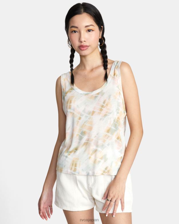 衣類 TP8J1443 白いささやき声 RVCA 女性 怠惰なタンクトップ
