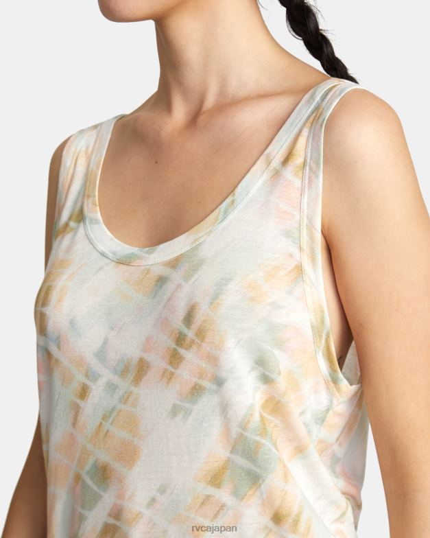 衣類 TP8J1443 白いささやき声 RVCA 女性 怠惰なタンクトップ