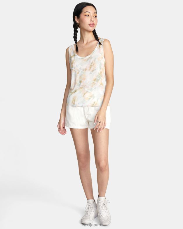 衣類 TP8J1443 白いささやき声 RVCA 女性 怠惰なタンクトップ