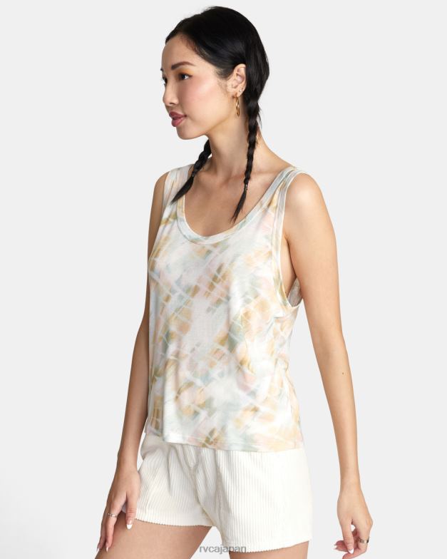 衣類 TP8J1443 白いささやき声 RVCA 女性 怠惰なタンクトップ
