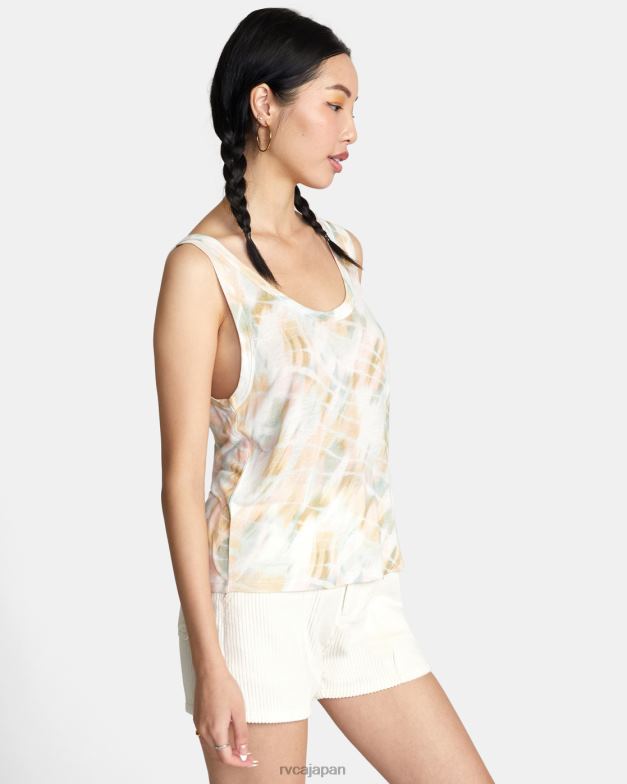 衣類 TP8J1443 白いささやき声 RVCA 女性 怠惰なタンクトップ