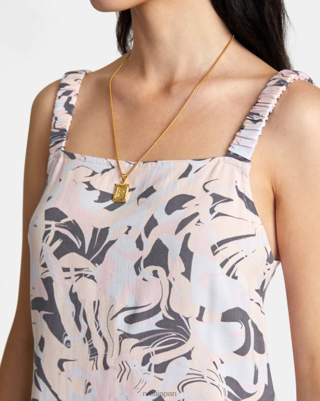 衣類 TP8J1453 アッシュブルー RVCA 女性 ミニドレスを保存してください