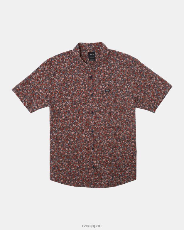 衣類 TP8J145 ムーディーブルー RVCA 男性 イングリッシュローズ半袖シャツ