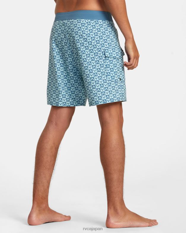 ボトムス TP8J146 青 RVCA ユニセックス 落ち着きのないボードショーツ 17