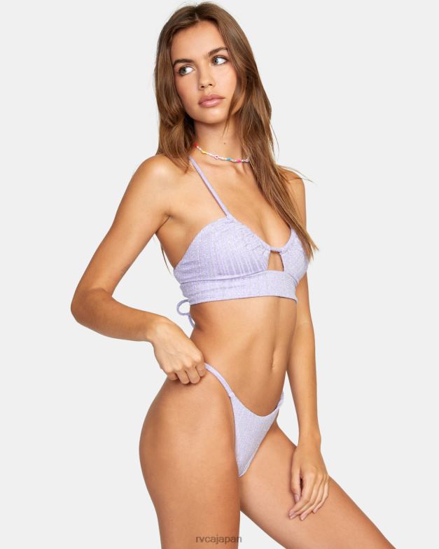 泳ぐ TP8J1471 バイオレット RVCA 女性 スターダスト クロップ ビキニトップ
