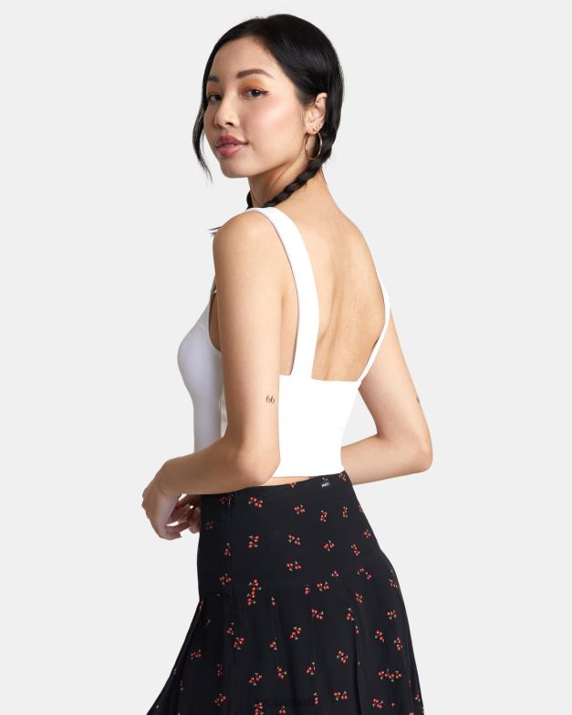 衣類 TP8J1484 白いささやき声 RVCA 女性 プレジャークロップドタンクトップ