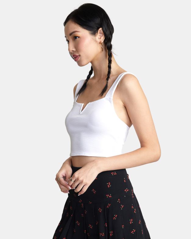 衣類 TP8J1484 白いささやき声 RVCA 女性 プレジャークロップドタンクトップ