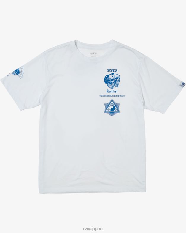 衣類 TP8J149 白 RVCA 男性 エバーラスト × ベンジャミン ジャンジャン Tシャツ