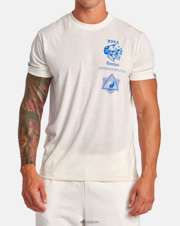 衣類 TP8J149 白 RVCA 男性 エバーラスト × ベンジャミン ジャンジャン Tシャツ