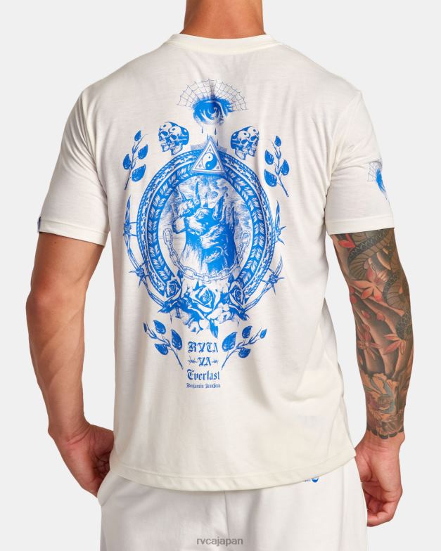 衣類 TP8J149 白 RVCA 男性 エバーラスト × ベンジャミン ジャンジャン Tシャツ