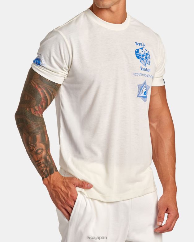 衣類 TP8J149 白 RVCA 男性 エバーラスト × ベンジャミン ジャンジャン Tシャツ
