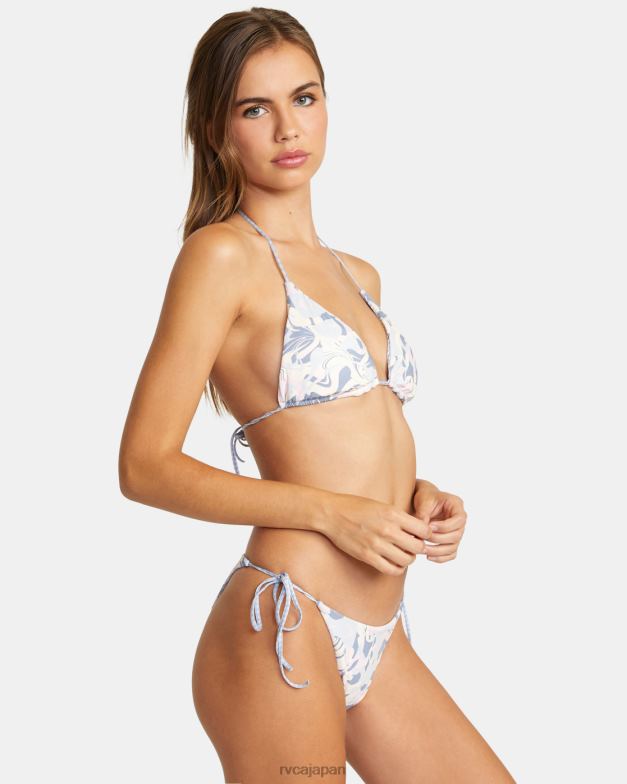 泳ぐ TP8J1503 アッシュブルー RVCA 女性 ギンガムチェックリバーシブルシームトライアングルビキニトップ