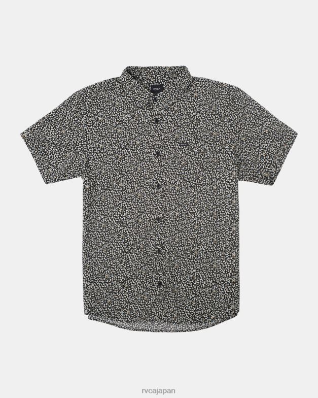 衣類 TP8J150 黒 RVCA 男性 マイクロガーデン半袖シャツ