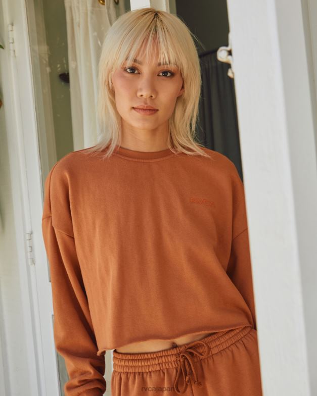 衣類 TP8J1521 アンバー RVCA 女性 テストドライブクロップドスウェットシャツ