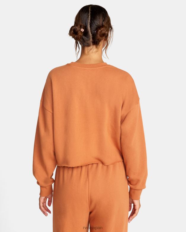 衣類 TP8J1521 アンバー RVCA 女性 テストドライブクロップドスウェットシャツ