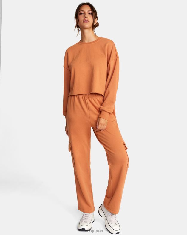 衣類 TP8J1521 アンバー RVCA 女性 テストドライブクロップドスウェットシャツ