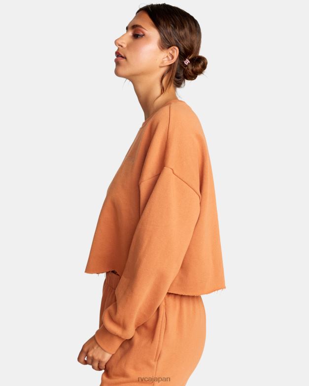 衣類 TP8J1521 アンバー RVCA 女性 テストドライブクロップドスウェットシャツ