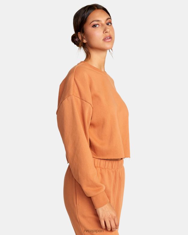 衣類 TP8J1521 アンバー RVCA 女性 テストドライブクロップドスウェットシャツ