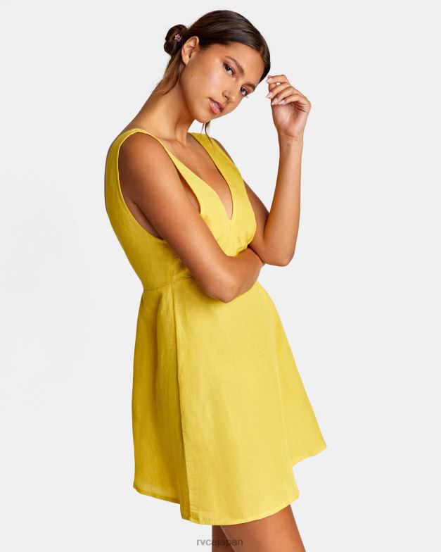 衣類 TP8J1529 金 RVCA 女性 リネンシフティーロンパース