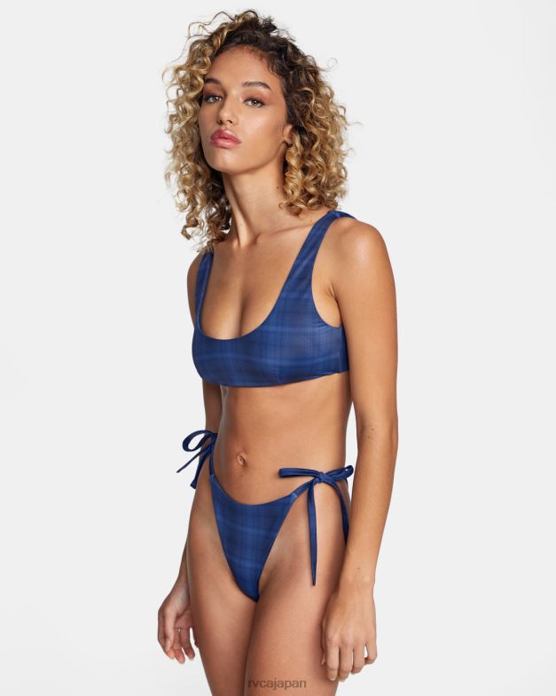 泳ぐ TP8J1544 ムーディーブルー RVCA 女性 チェック柄シティブラレットビキニトップ