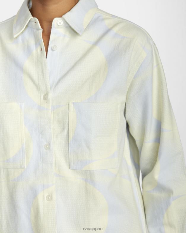 衣類 TP8J1547 ハロゲンブルー RVCA 女性 ラッシュ長袖フランネルシャツ