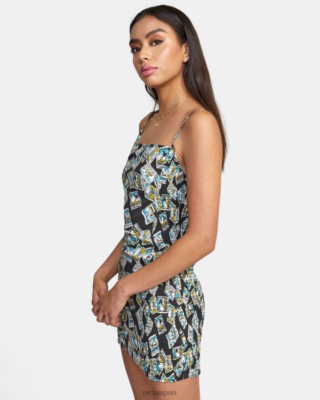 衣類 TP8J1548 黒 RVCA 女性 ユナイテッドのボディコンドレス