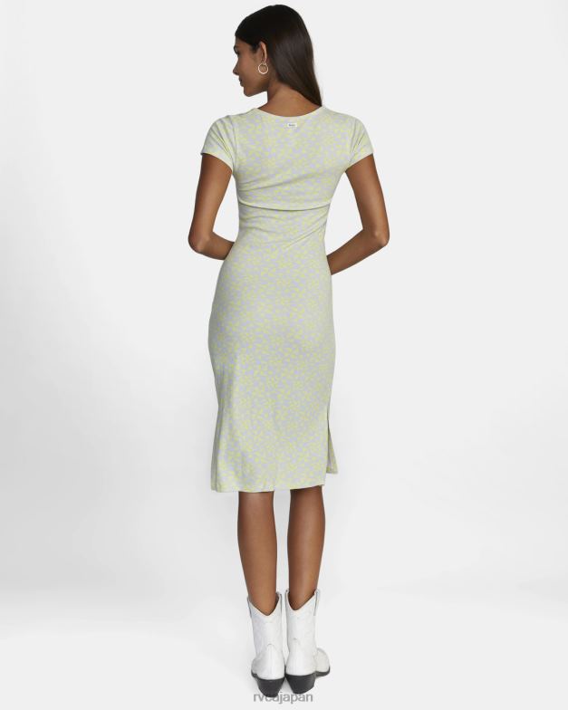 衣類 TP8J1570 ライムイエロー RVCA 女性 パーティションミディドレス