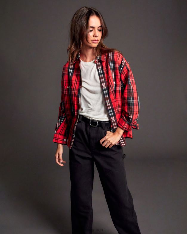 衣類 TP8J1578 菊 RVCA 女性 悪名高い長袖フランネルシャツ