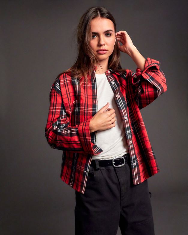 衣類 TP8J1578 菊 RVCA 女性 悪名高い長袖フランネルシャツ