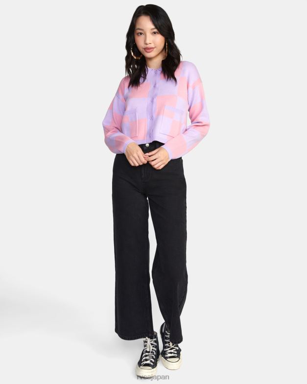 衣類 TP8J1597 ラベンダー RVCA 女性 ブレイディ カーディガン セーター