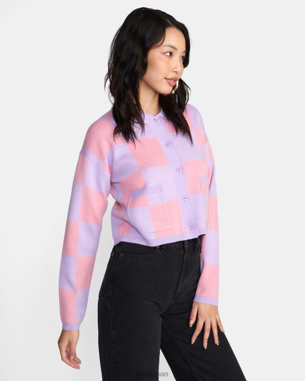 衣類 TP8J1597 ラベンダー RVCA 女性 ブレイディ カーディガン セーター