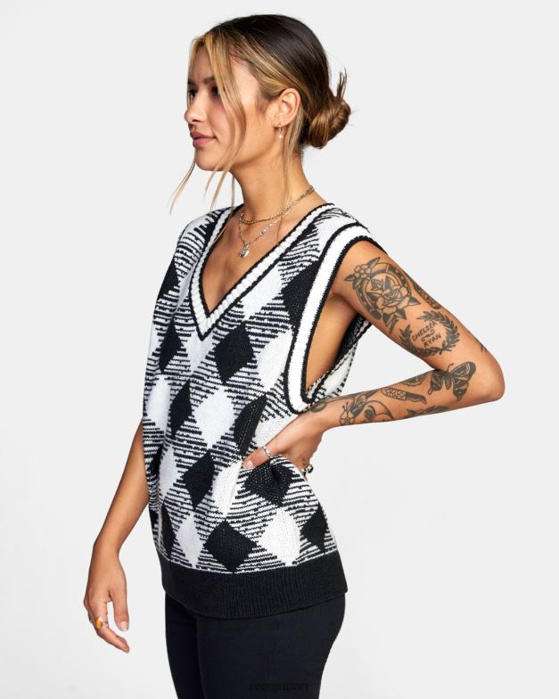 衣類 TP8J1599 黒 RVCA 女性 私を忘れないでください オーバーサイズのセーターベスト