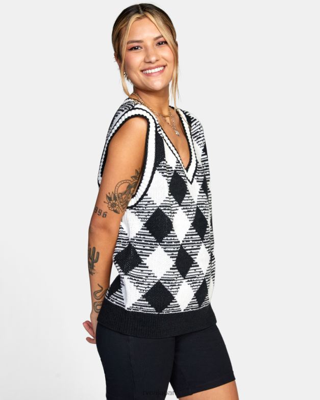 衣類 TP8J1599 黒 RVCA 女性 私を忘れないでください オーバーサイズのセーターベスト